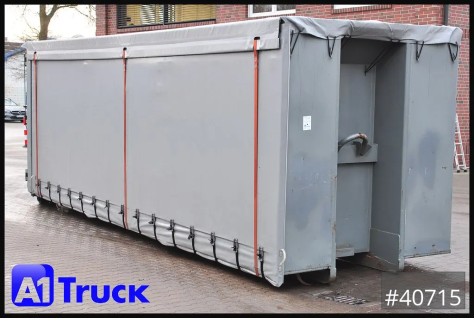 Abrollcontainer 47,m³, Mulde, 1 seitig Schiebeplane, Plane