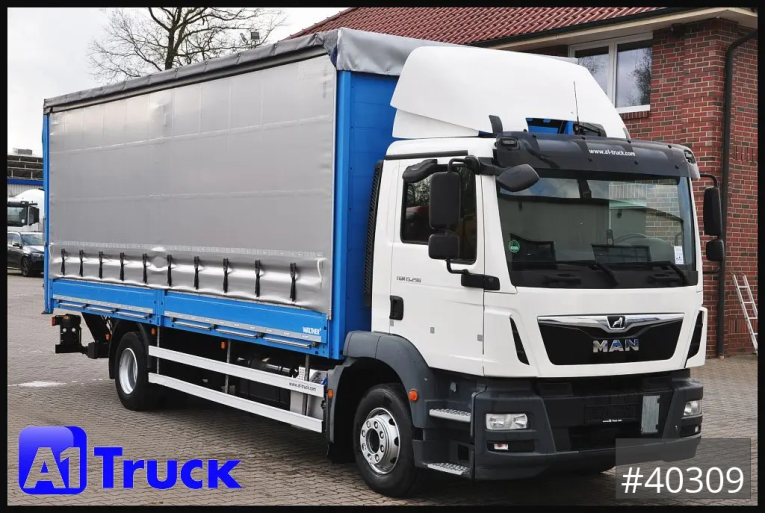MAN - Pritsche und Plane - LKW > 7.5 - TGM 15.290 LL, Vollluft,  Tipmatic, L 7,2m, 
