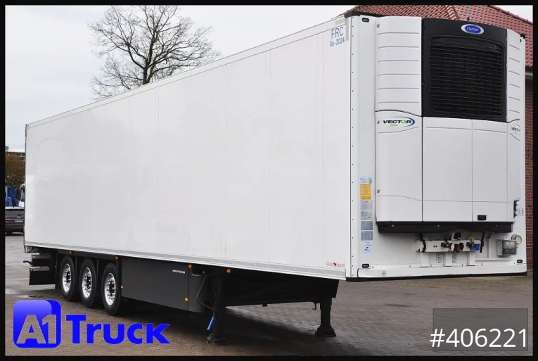 Schmitz - Tiefkühl - Auflieger - SKO FP45, Blumenbreite, Carrier 1950.  