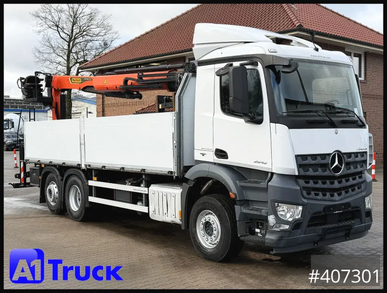 Mercedes-Benz - Pritsche - LKW > 7.5 - Arocs 2542,  Kran PK23001L, Baustoff, 