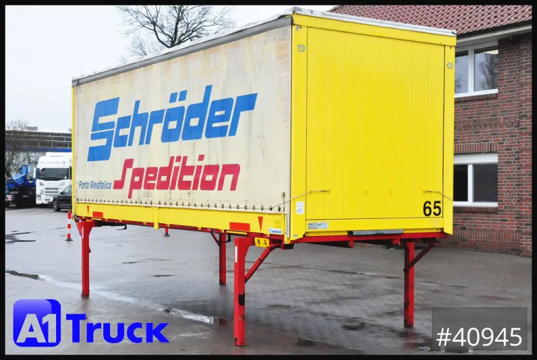 Krone - Schiebeplane - Wechselbrücken - 7.45, Bordwand + Schiebeplane, 