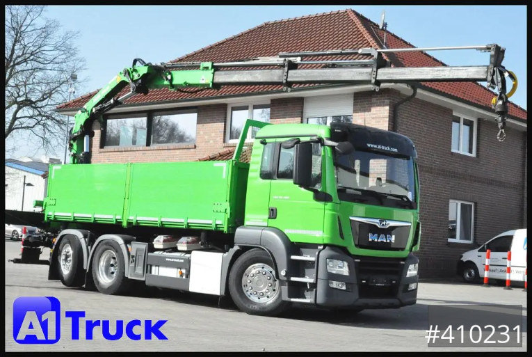 MAN - Autokran - LKW > 7.5 - TGS 26.460 LL  Kipper Kran Funk Lenkachse, 