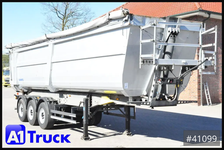 Schmitz - Kipper - Auflieger - SKI 24 SL 9,6, Liftachse, 44,4m³ Stahlmulde TÜV 11/2026