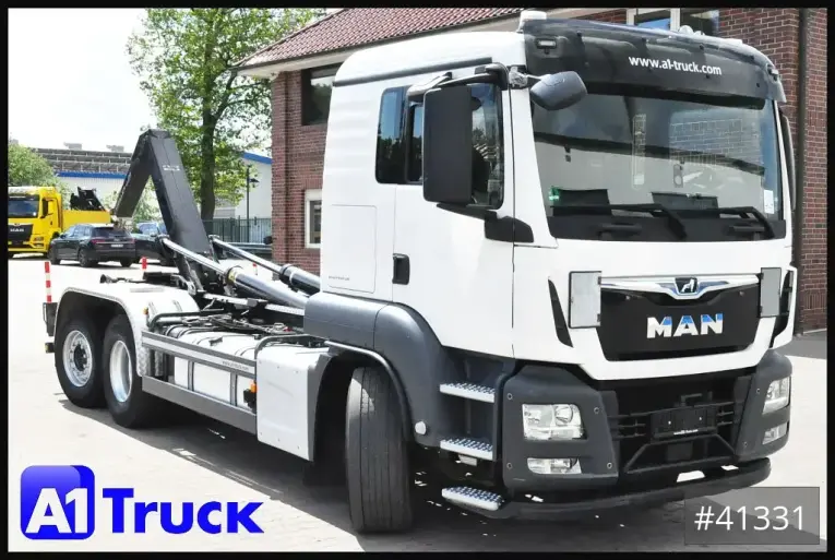 MAN - Abrollkipper - LKW > 7.5 - TGS 26,460, Meiller, Lift-Lenkachse, Funk, 