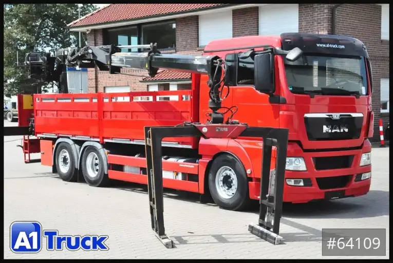 MAN - Autokran - LKW > 7.5 - TGX 26.400 LL, Hiab XS 166, Lenk-Liftachse, 