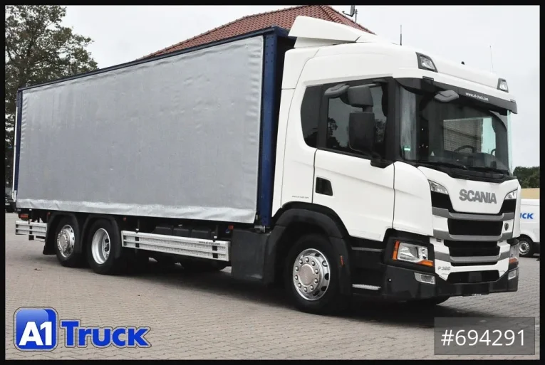 Scania - Getränkewagen - LKW > 7.5 - P 320 P 6x2,, Getränke, Lenkachse, LBW: Dhollandia DHLM 30
