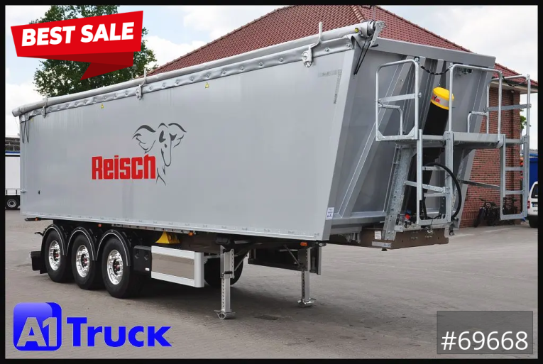 Reisch - Kipper - Auflieger - RHKS, Alu-Kippmulde 50m³, NEU Kombitüren, Alufelgen, Liftachse,  