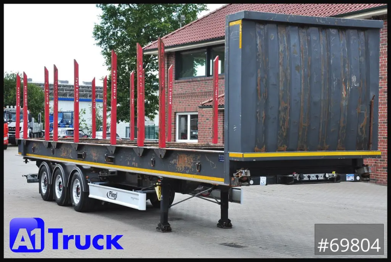Fliegl - Holztransport - Auflieger - SDS01, Langholz, Containeraufbau, Liftachse,  