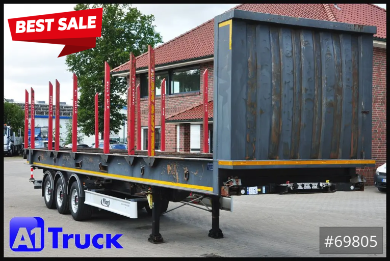 Fliegl - Holztransport - Auflieger - SDS01, Langholz, Containeraufbau, Liftachse,  
