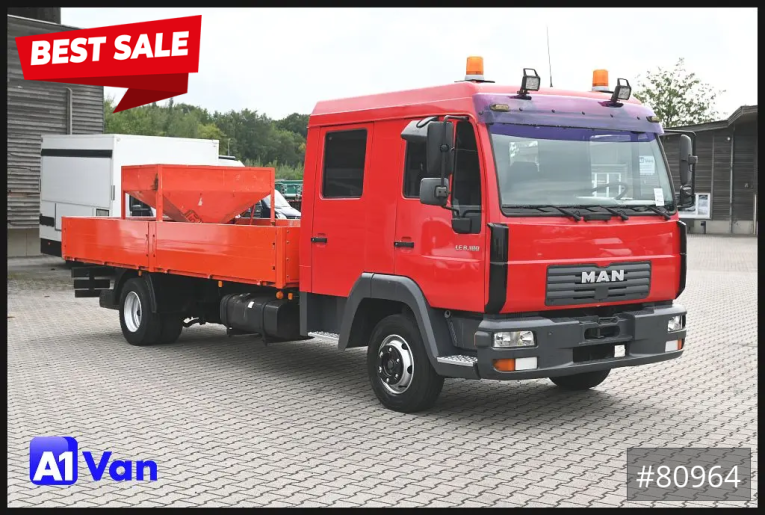 MAN - Pritsche - LKW < 7.5 - MAN LE 8.180 Pritsche Doka, Automatik, AHK, 6-Sitzer